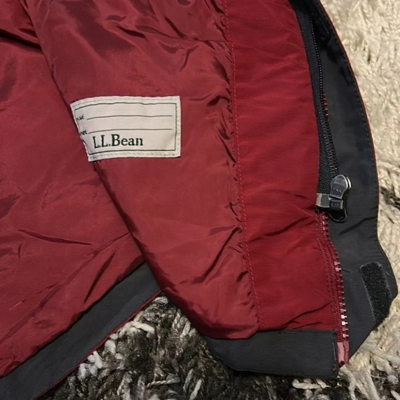 Gray and Red L.L. Bean Hooded Coat - Picture 4 of 5